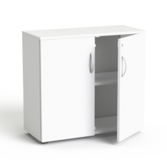 Biała komoda biurowa  SV-10 M 80 cm zamykana na dokumenty