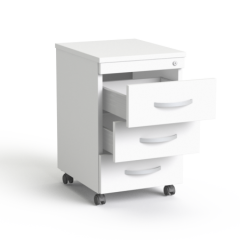 Kontenerek biurowy pod biurko  SV-18 konfigurator (Korpus: Biały; Front: Biały; Uchwyty/Nóżki: Metal/Plastik)