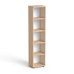 Wąski regał biurowy SV-03 konfigurator kolorów (Regał: Dąb Amber; Nóżki: Metal/Plastik)
