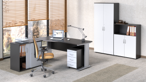 Dwukolorowy zestaw mebli do biura