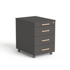 Kontener SV-15 konfigurator kolorów (Korpus: Grafit; Front: Grafit; Uchwyty/Nóżki: Drewno)