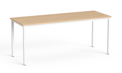 Biurowy system Desk&MIX  (Blat - długość: 180 cm; Blat - głębokość: 70 cm; Blat - kolor: Dąb Amber; Noga - rodzaj: profil kwadratowy; Noga - kolor: Biały)