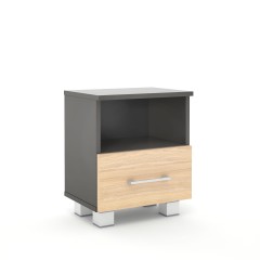 Szafka nocna HM-5 (Zestawy kolorów: Grafit + Dąb Amber)