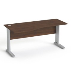 Biurko do gabinetu noga PREMIUM  - konfigurator (Długość: 160 cm; Kształt blatu: profilowane lewe; Blat + blenda: Orzech Antyczny)