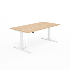 Konfigurator biurka - elektryczne  (Długość blatu: 160 cm; Blat: Dąb Amber; Noga: Biała)