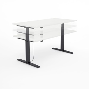 Biało-czarne biurko z regulowaną wysokością SV-304