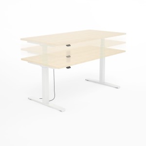 Biurko SV-303 brzoza na stelażu białym