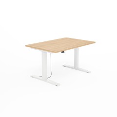 Regulowane biurko SV-301 dąb amber na stelażu białym