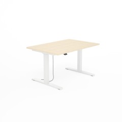 Biurko z regulacją SV-301 brzoza na stelażu białym